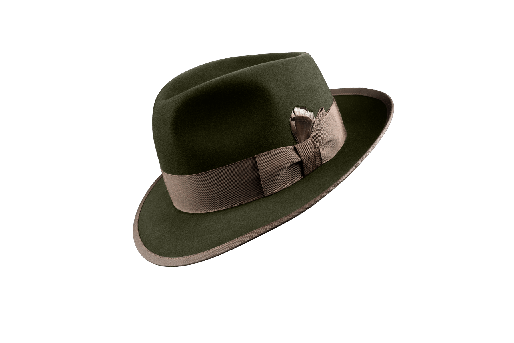 Cosmo Fedora Hat: Olive Olive Green Fedora Hat | Bespoke Designer Headwear  main image 3